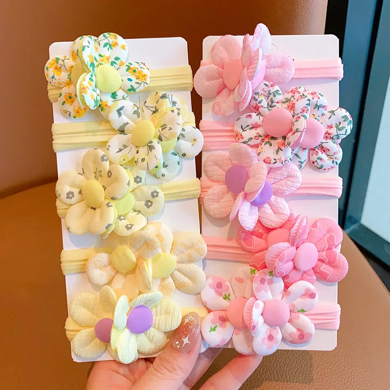 5 Pieces Princess Hair Accessories Elastic Bands for Kids Flower Girls Hair Ties Baby Headwear Children's Elastic Hair Bands