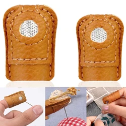 Needlework Finger Cover Tip Leather Coin Thimble Quilting Sleeve Finger Protect Handmade Patchwork Sewing Tools for Household