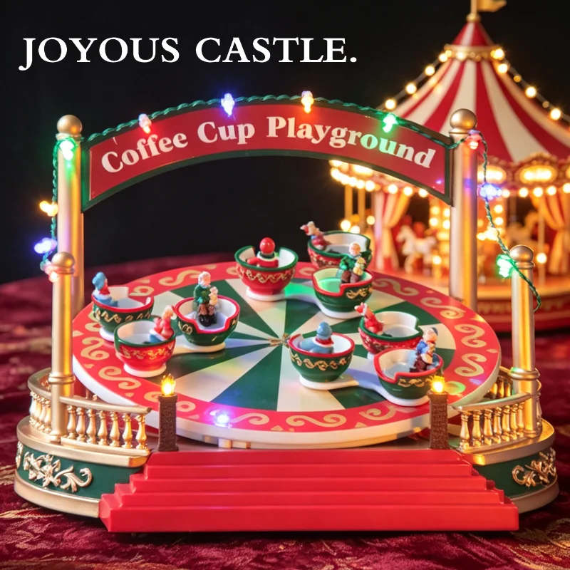 Official New Product: Spinning Cup Playground Music Box - Birthday Gift for Girls Home Decor Living Room Decoration