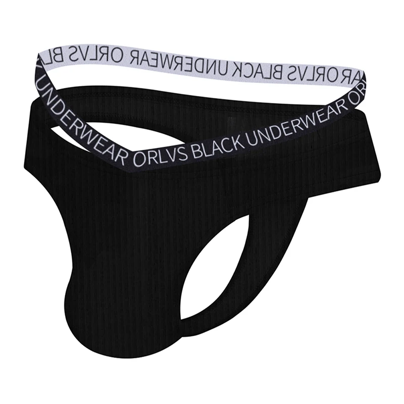 

Dropshipping Sexy Low Waisted Men's Thong Thin Cotton Close Fitting Hip Lifting U Convex Pocket Big Sexy Men Underwear