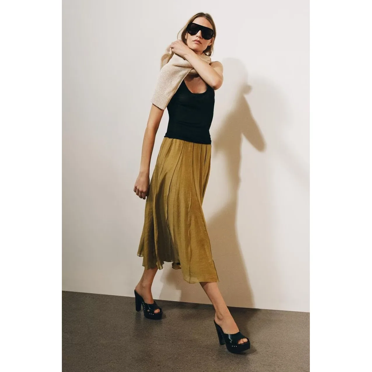 Fashionable ZR Style Women's Pants Spring Summer New Arrival Drapey Splicing Design Standard Fit A-Line Skirt Polyester Fiber