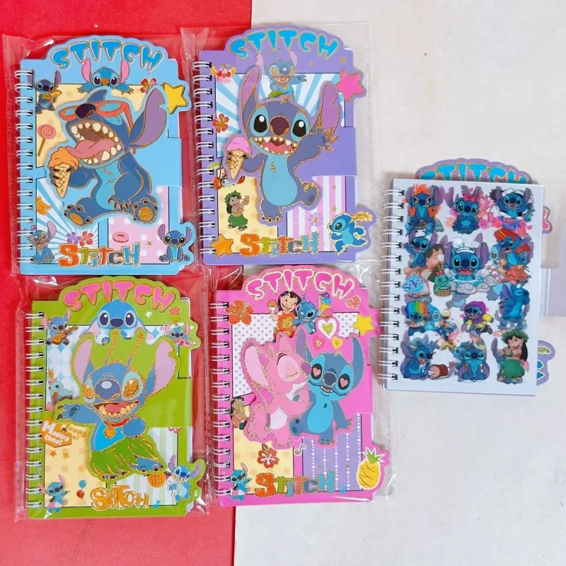 

4/12 шт. кавайные наклейки Disney Stitch, милые портативные записные книжки, дневник, планировщик, канцелярские принадлежности, подарок, школьные принадлежности