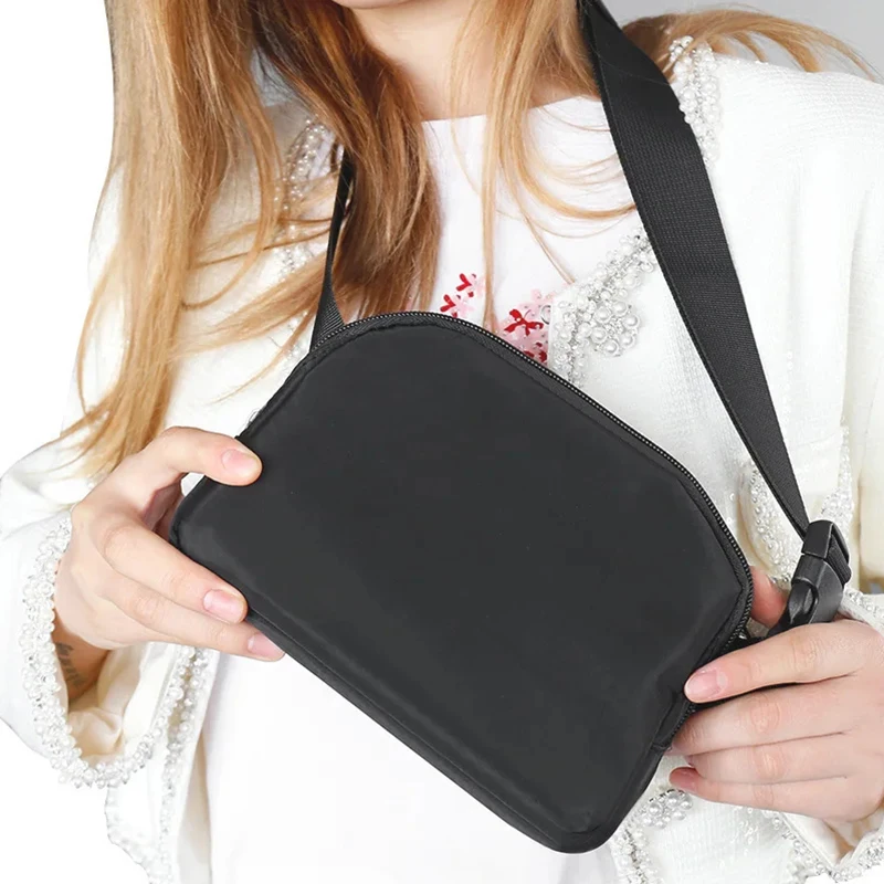 

Однотонная модная легкая женская поясная сумка большой вместимости, спортивная портативная сумка на одно плечо и нагрудная сумка, 1 шт.