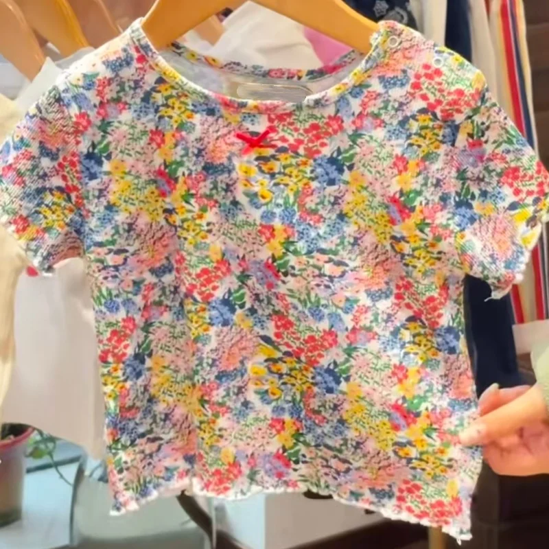 キッズtシャツ-26ss-夏-半袖tns-ベビーボーイtシャツ-プリント入り-ガールズドレス-コットン服