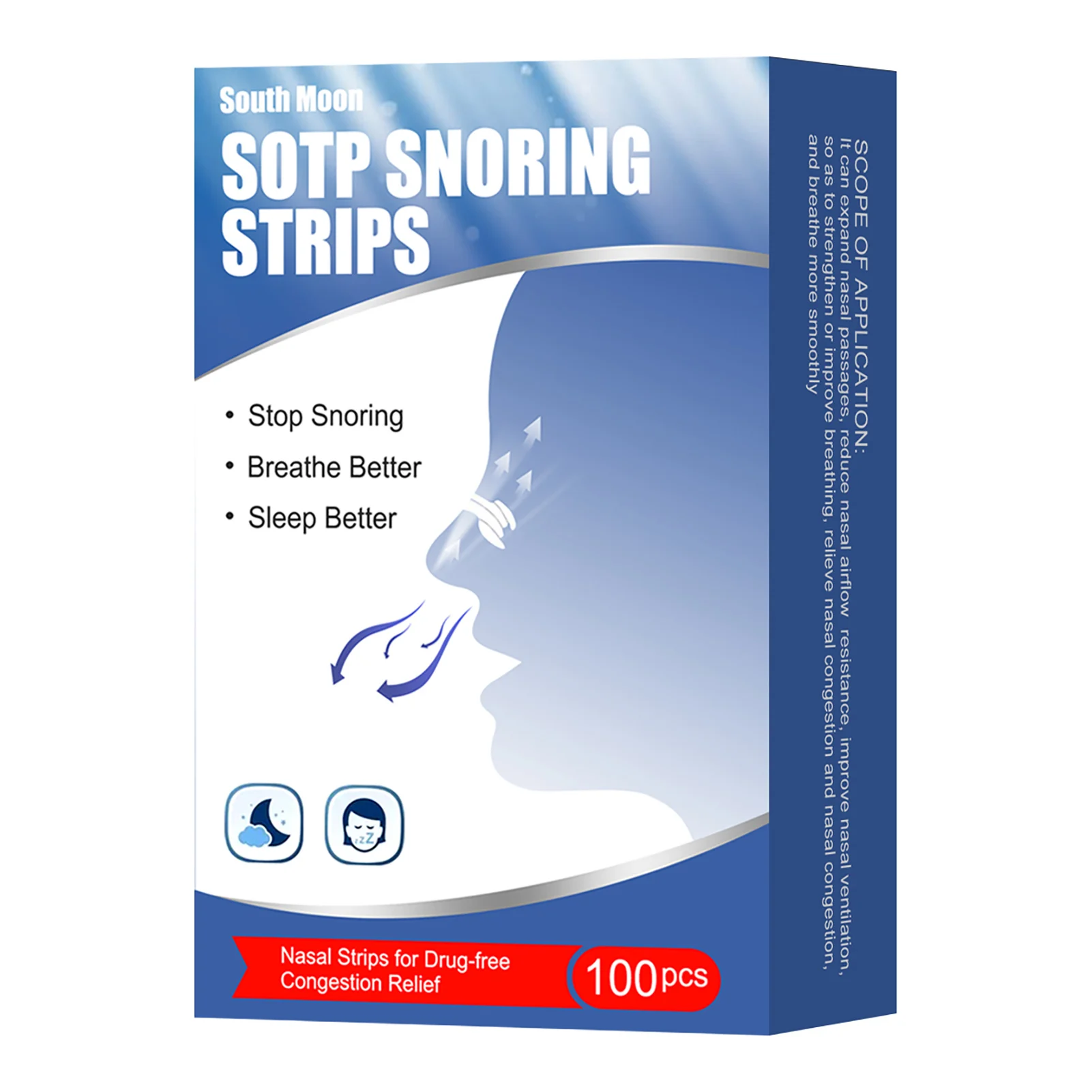 Nasal Strips Snore Less Nasal Congestion Relief Breathe Better Improve Sleeping For Men Women