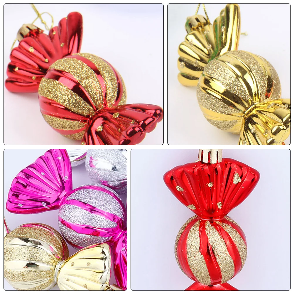 

10Pcs Christmas Candy Pendant Stylish Hanging Ornaments for Tree Home Party Shop Decor Christmas Ornament Hanging Decor