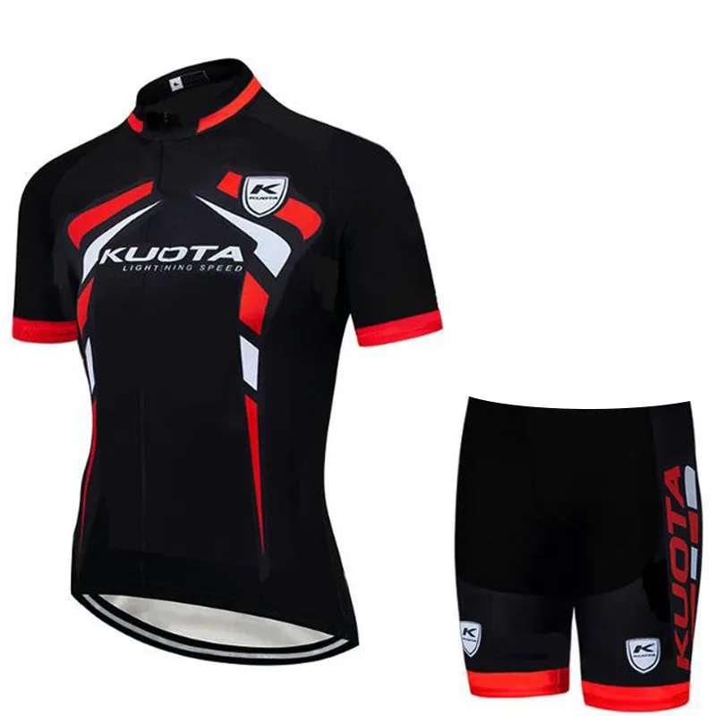 طقم ملابس صيفي للرجال من Kuota بأكمام قصيرة من الجيرسيه للركوب الدراجات شورتات للمريلة من Pro Team ملابس تسمح بتهوية القمصان والملابس