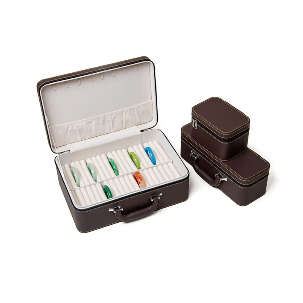 PU Leather Bracelet Display Box Velvet Inner Rings Necklace Jewelry Storage Boxes Holder Organizer Bracelet Carrying Case
