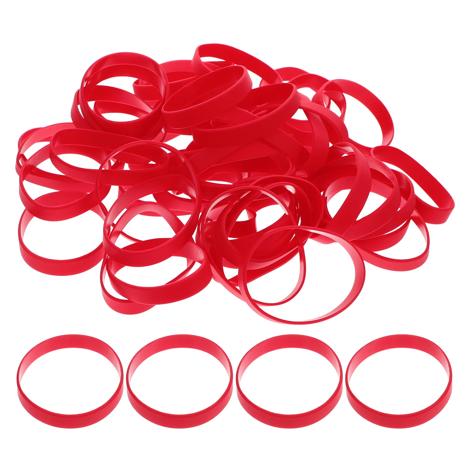 

50pcs Silicone Bracelets Bulk Colored Party Wristbands Unisex Stretchable Skin-Friendly Decorative Bands For Festival Wedding