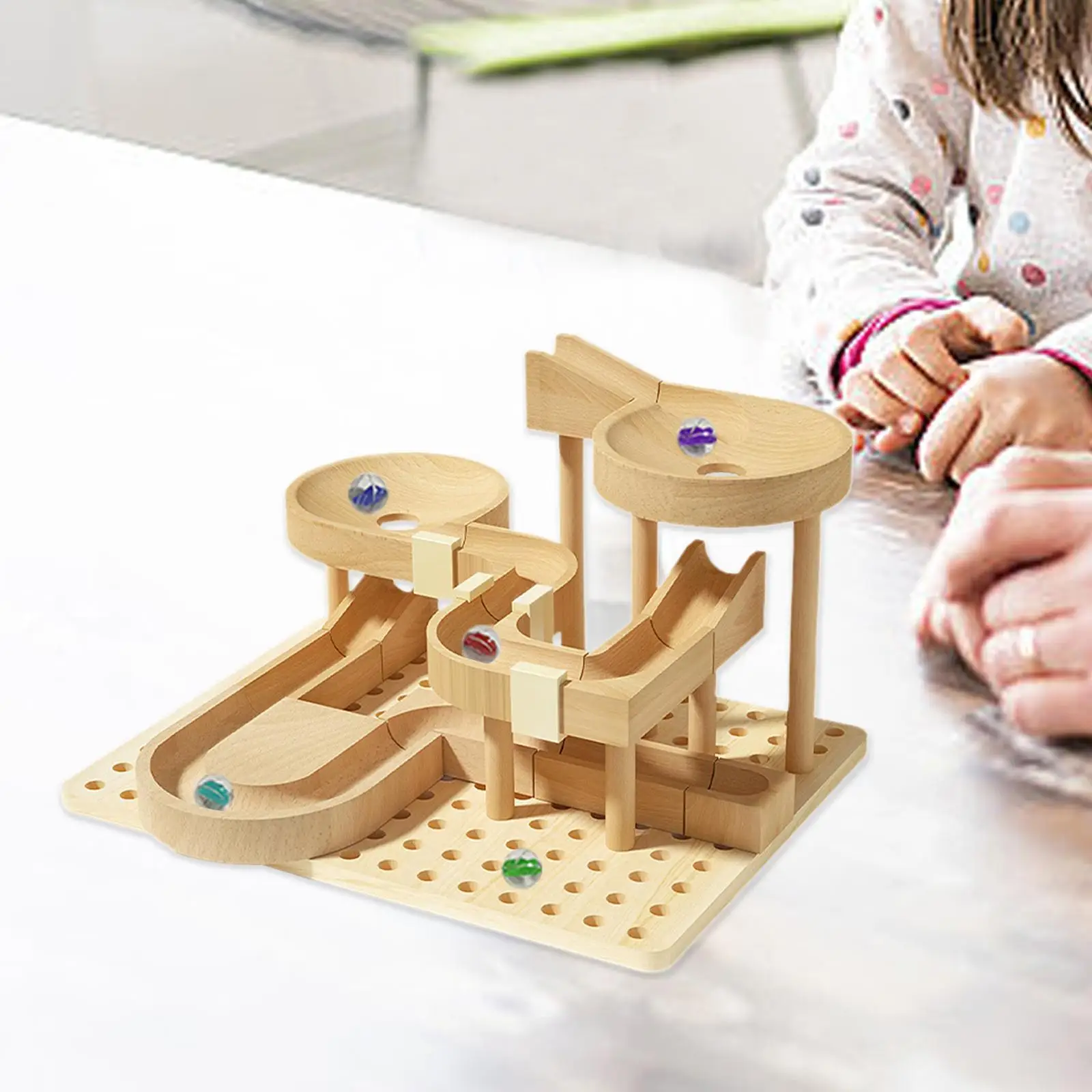 รางไม้หินอ่อนของเล่น Roller Coaster หัตถกรรม DIY อาคารชุดสําหรับของขวัญวันเกิดวัยรุ่นผู้ใหญ่ตกแต่งบ้านวันหยุดวันวาเลนไทน์