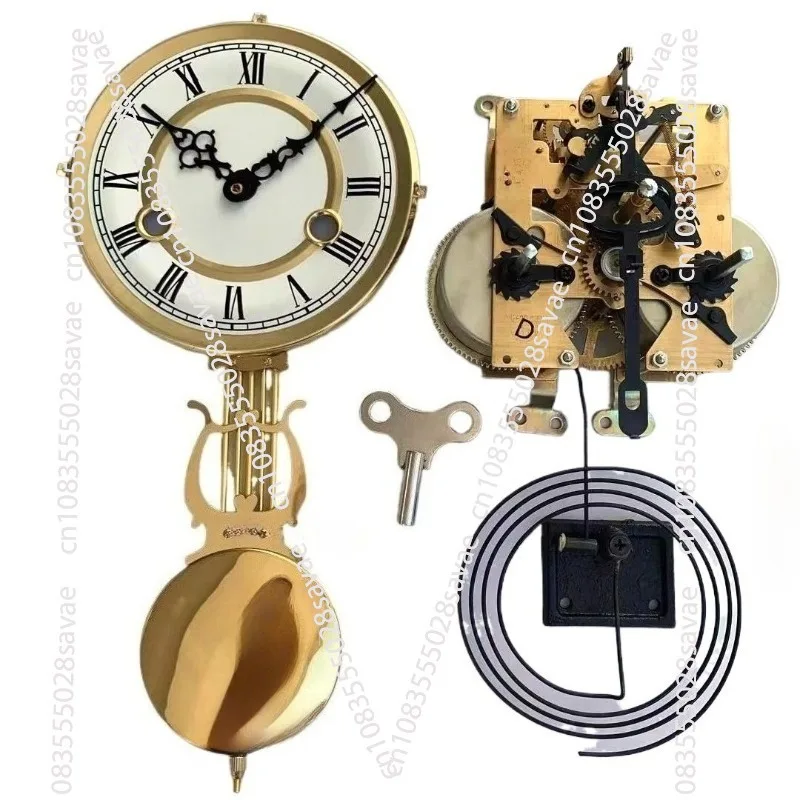 

Pure copper movement base wall clock, old-fashioned maintenance swing mechanical wind-up mechanical clock accessories