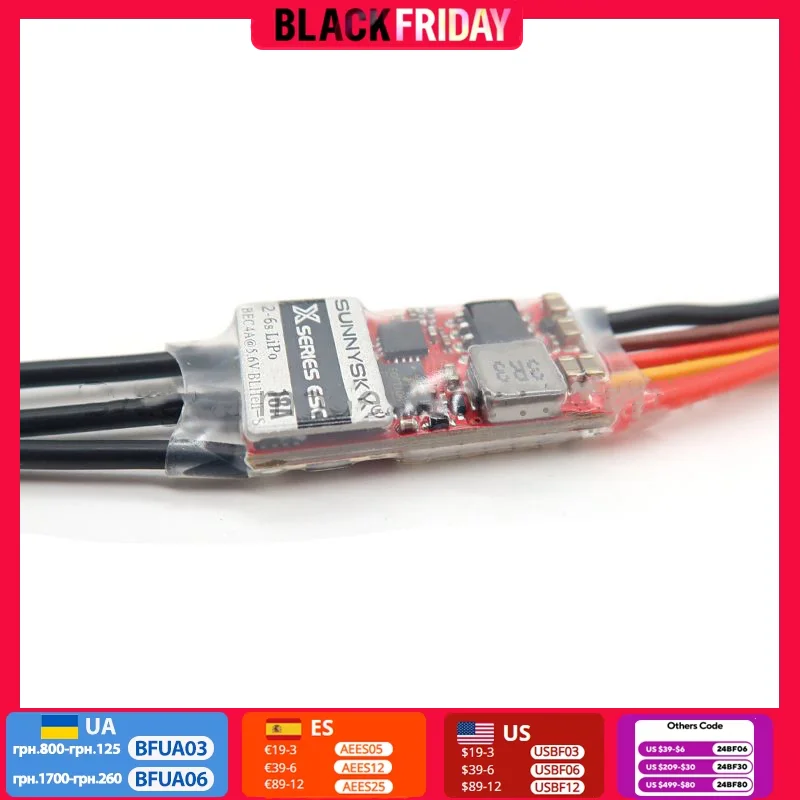 SunnySky X 18A Airplane ESC 2-6S 4A BEC BLHeli_S Program 32Bit 3D 4D F3P For X2204 X2206 X2302 X2305 X2306 Bushless Motor