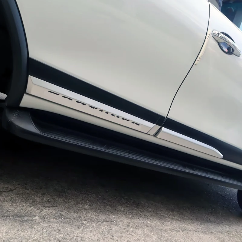 

4pc ABS Matte Black Silvery Exterior Door Molding Line Car Body Side Cover Trim For Toyota Fortuner 2016 - 2022 2023 2024 2025