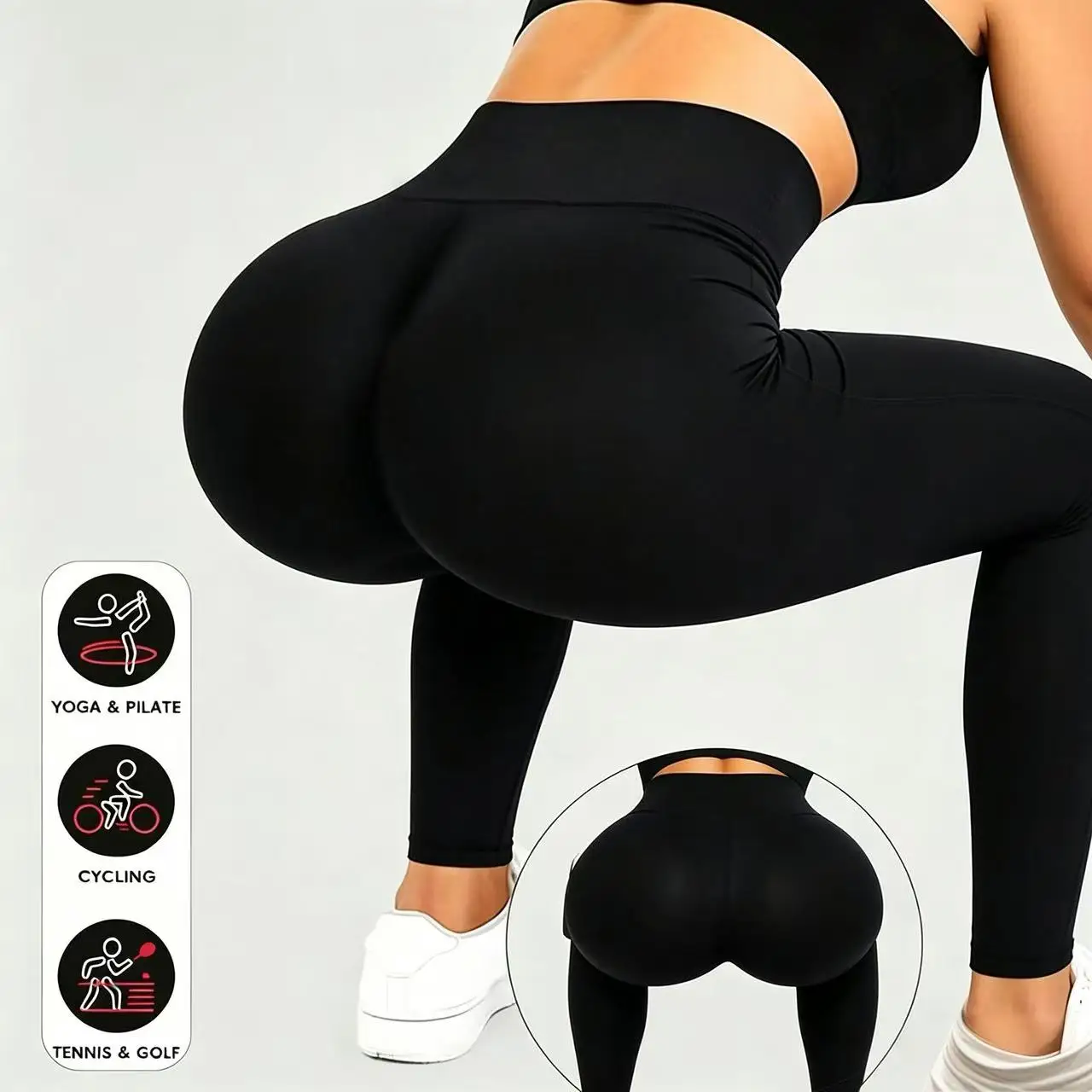Ladies High Waist Hip Yoga Pants, Elastic Impermeable Sweatpants Comfortable Breathable Joker Style Suitable for Fitness Running