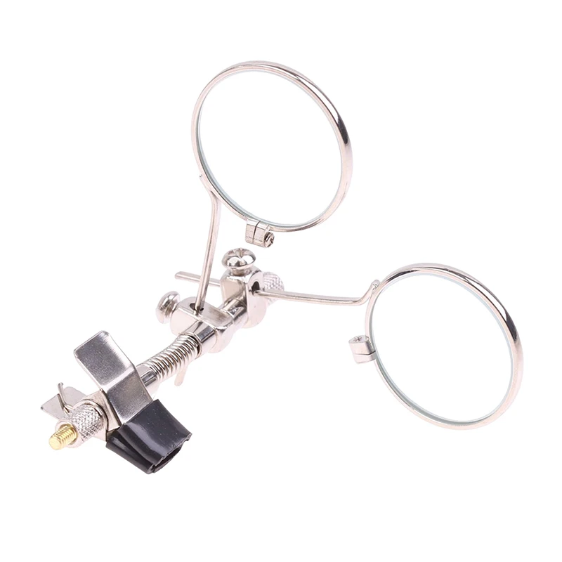 1Pc 25mm Double Lenses Magnifying Glass Stainless Steel Clip  Rotatable Mini Magnifier Diameter Monocular