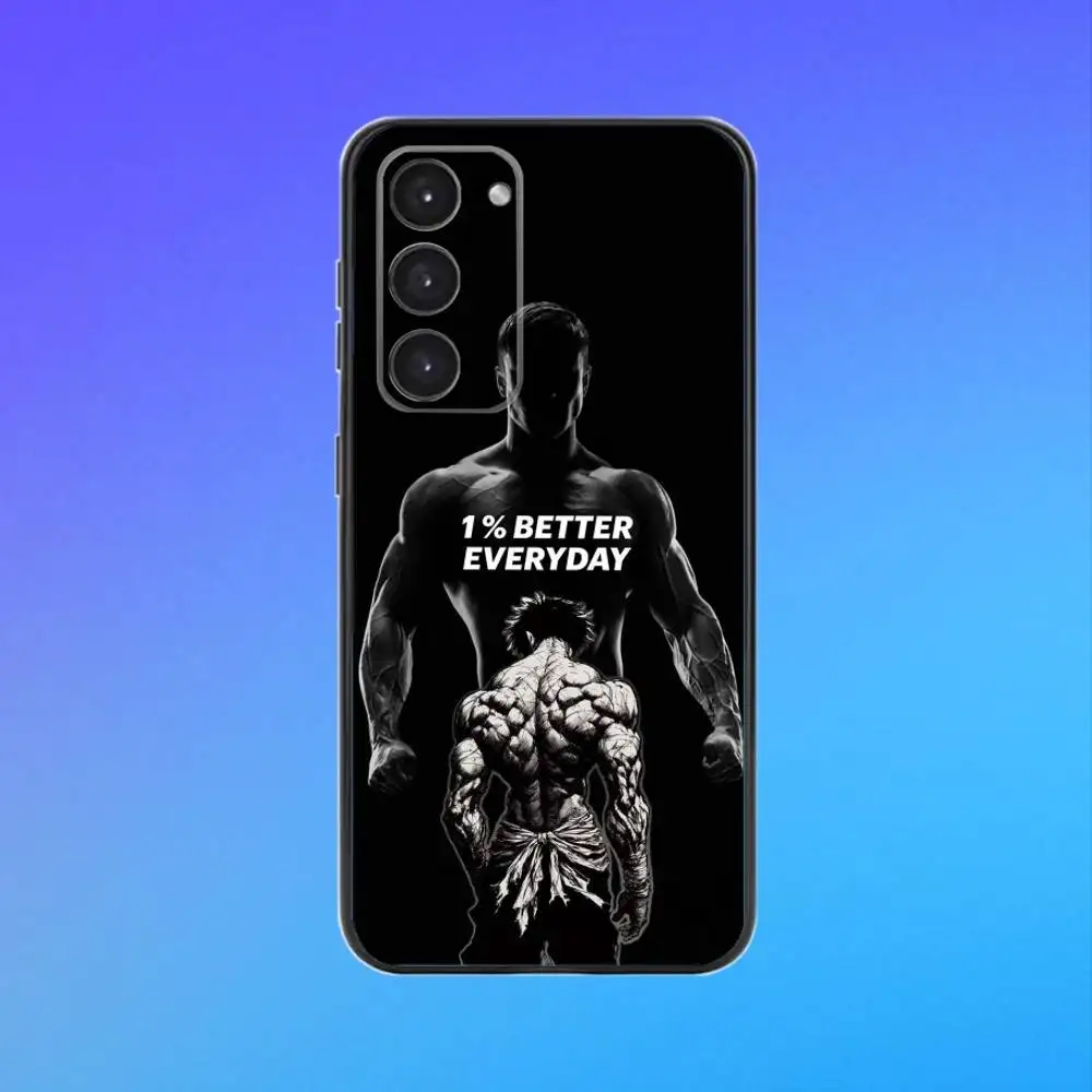 Etui na telefon Bodybuilding Gym Fitness do Samsung Galaxy A73, A72, A71, A70, A53, A52, A51, inne, miękkie, czarne etui