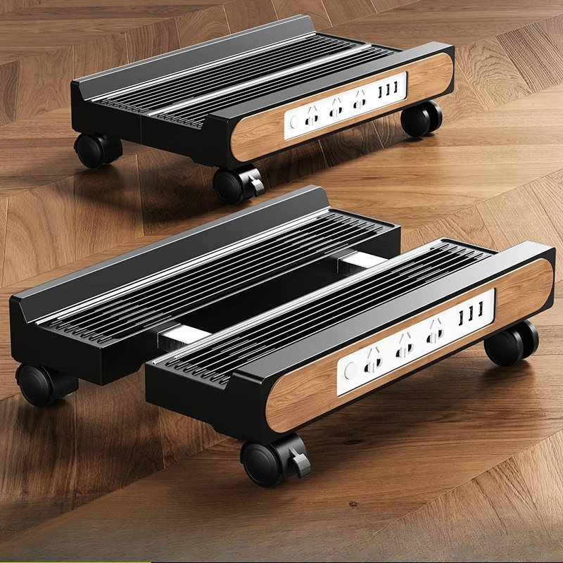 

Desktop computer host bracket, mobile chassis bracket, with power strip base