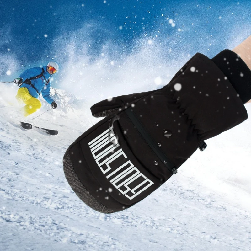 Snowboarding Gloves 2026 Men Women's New Ski Equipment Wear-resistant Waterproof Thickened Warm Inner Five Finger Skiing Mittens