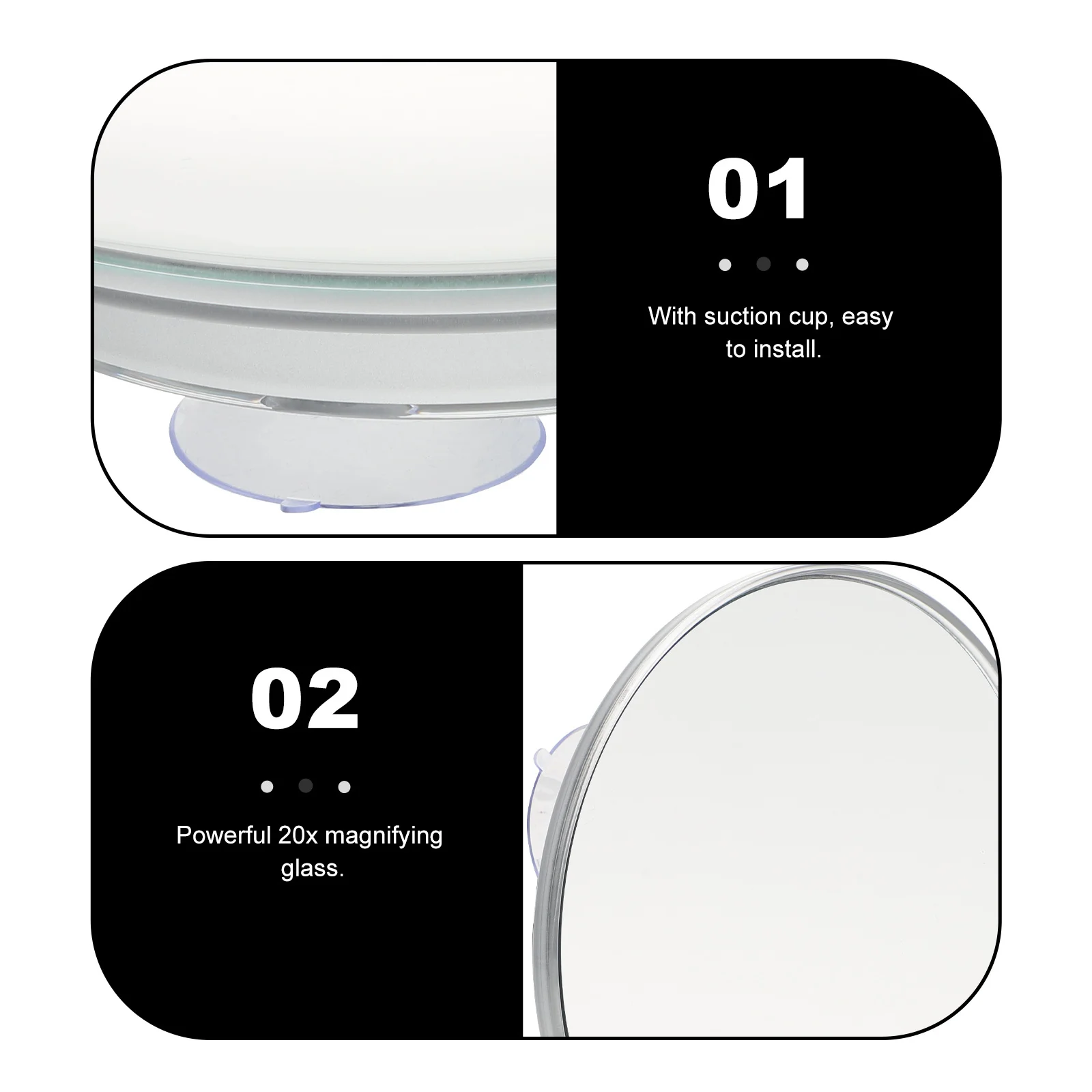 

1Pcs 20x Magnifying Suction Cup Makeup Mirror Exquisite Simple Design Gift for Female Friends Magnifying Mirror