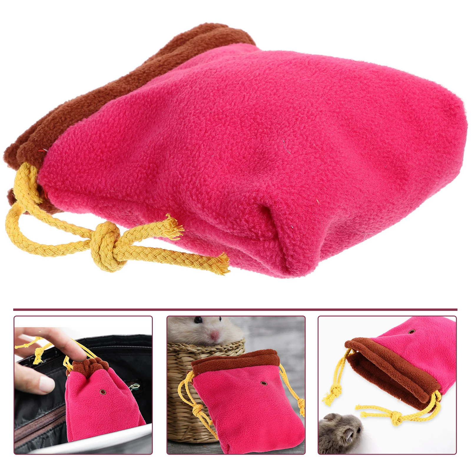 

Portable Pet Carring Bag Pet Outdoor Storage Bag Practical Pet Pouch Useful Pet Supplies for Hamster (Rosy)