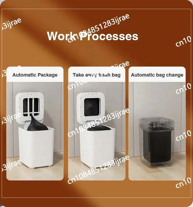 Automatic Self Package Seal Change Smart Trash Can Garbage Bin Induction Sensor 17L Garbage Electric Pop Up Lid