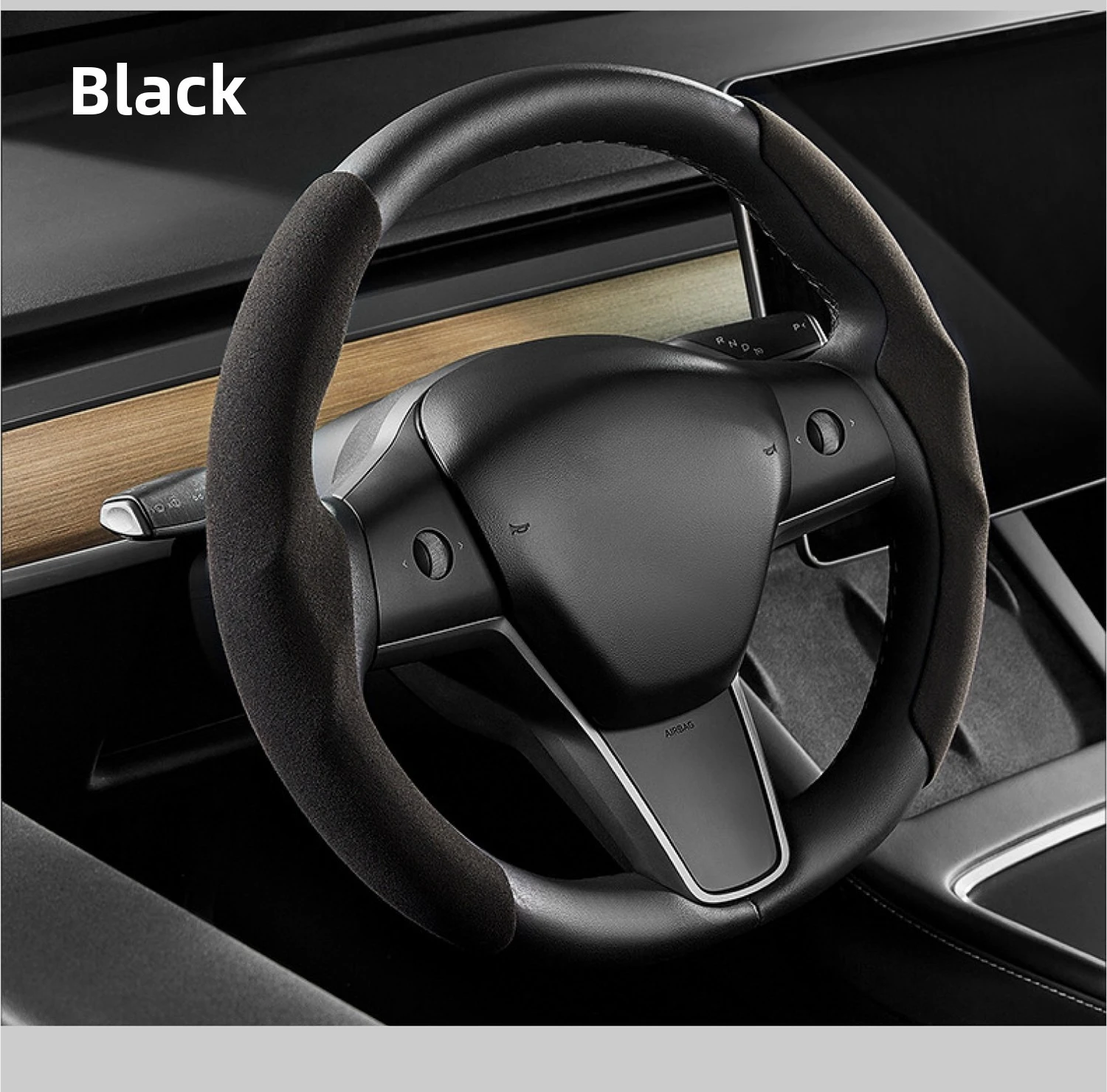 

Steering Wheel Cover, Microfiber Fur for Tesla Model 3 Highland Model Y Juniper Suede, Sweat Absorbing Interior Protection Grey