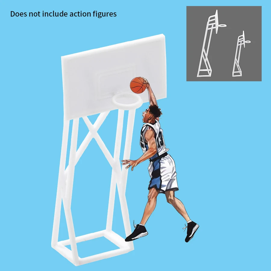 

2Pcs Simulation Mini Basketball Stands Model Toys For Building Sand Table Scene Materials Basketball Hoop Sports Gift to Child