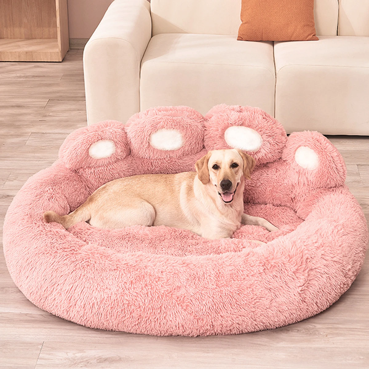 Fluffy Dog Bed Large Pet Products Dogs Beds Small Sofa Baskets Pets Kennel Mat Puppy Cats Supplies Basket Blanket Accessories