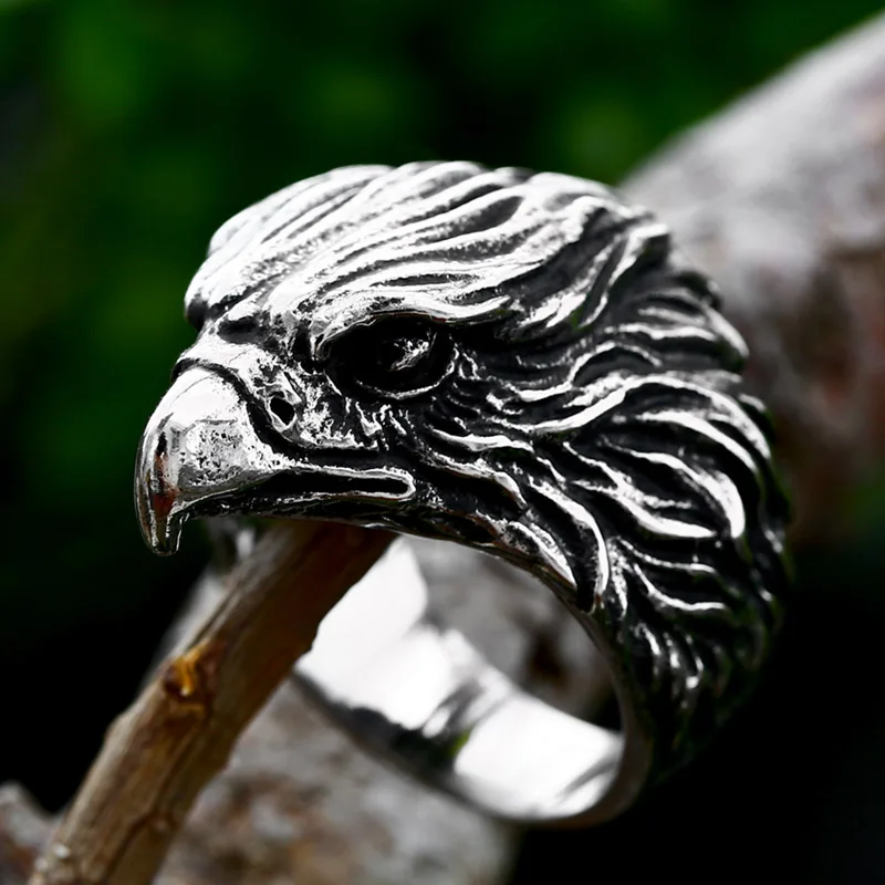 BEIER 2023 New Style Stainless Steel Viking Eagle Ring American Style Heavy High Quality Men\'s Cool Ring  Animal Jewelry