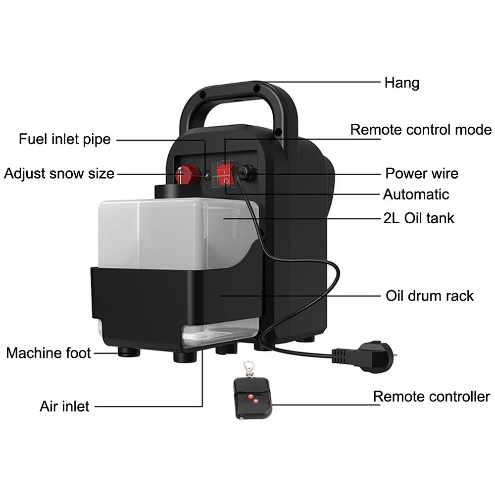 آلة الثلج بالتحكم عن بعد بقدرة 450 وات، آلة ندفة الثلج ذات درجة خارجية عن بعد، معدات DJ للمرحلة الاحترافية #5