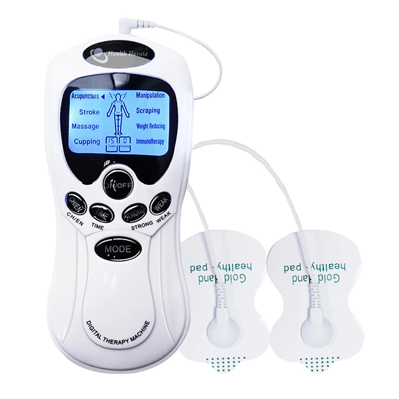 Tens EMS Muscle Stimulator 8 Modes Digital Physiotherapy Massage Machine with Neck Massage Hydrogel Pad Body Relaxation Massager