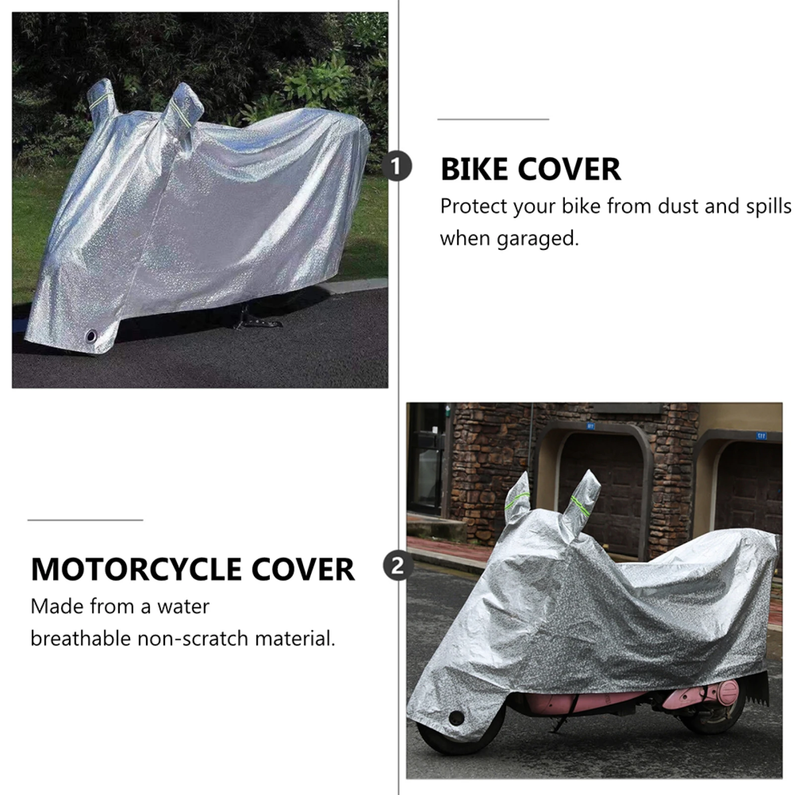 

1pc Motorcycle Waterproof Dustproof Electromobile Cover Reusable Full Protection For Outdoor Motorcycles Fast Drying Non-Scratch