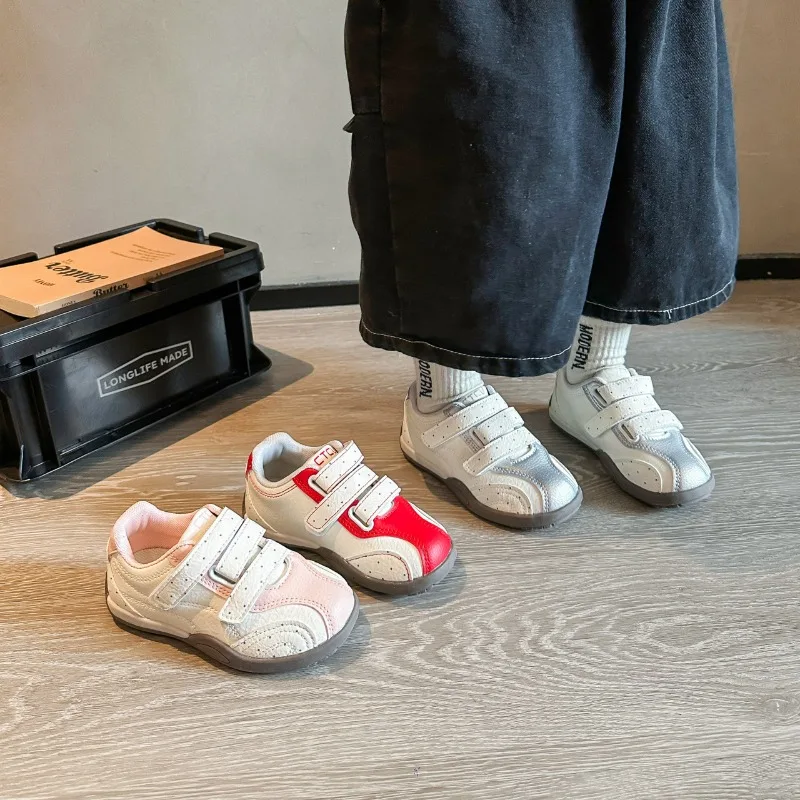 Fashion NEW Flats Girls Shoes Korean Style Kids Sneakers Soft Sole Breathable Casual Sports Shoes