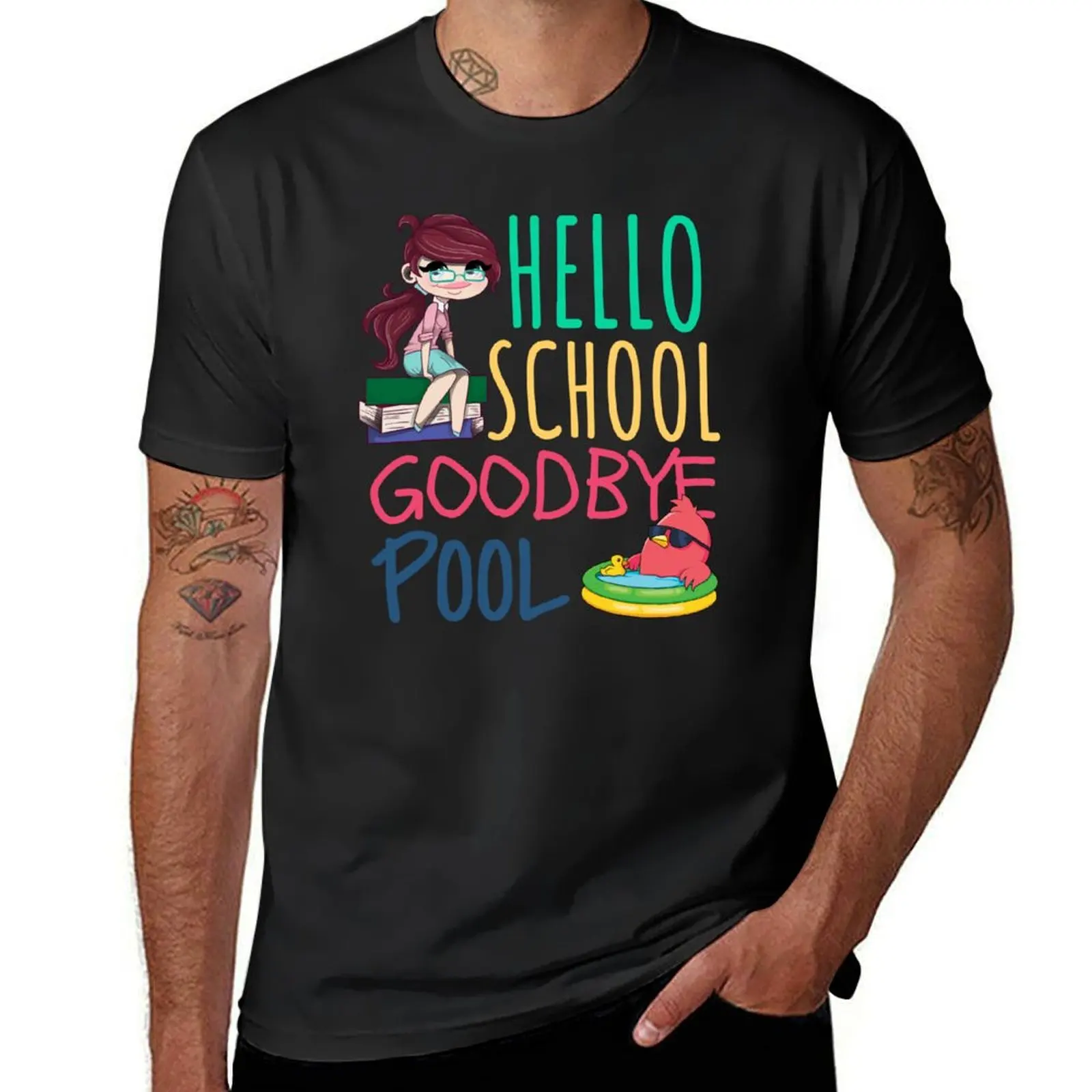 Hello School Goodbye Pool, Back To School T-Shirt shirts graphic tees Blouse men t shirt