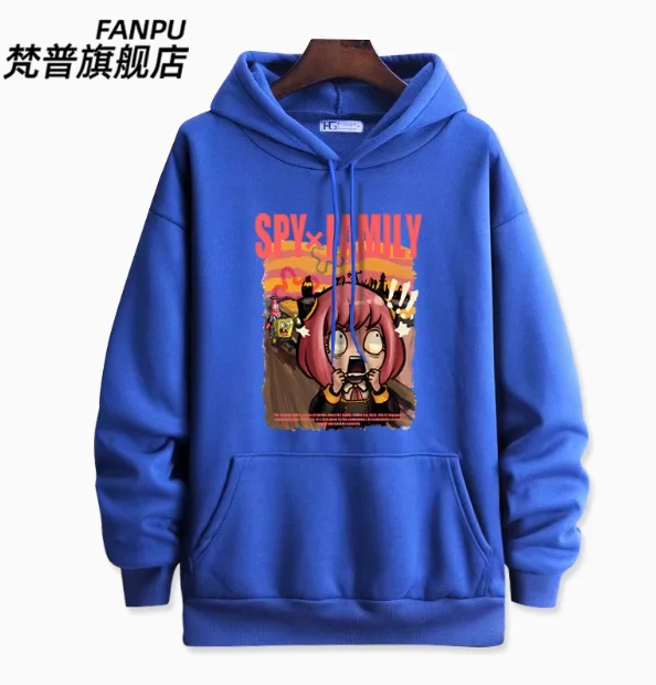 Anime SPY×FAMILY Anya Forger Sudadera con capucha Cosplay Otoño Invierno hombres mujeres abrigo chaqueta suelta Tops