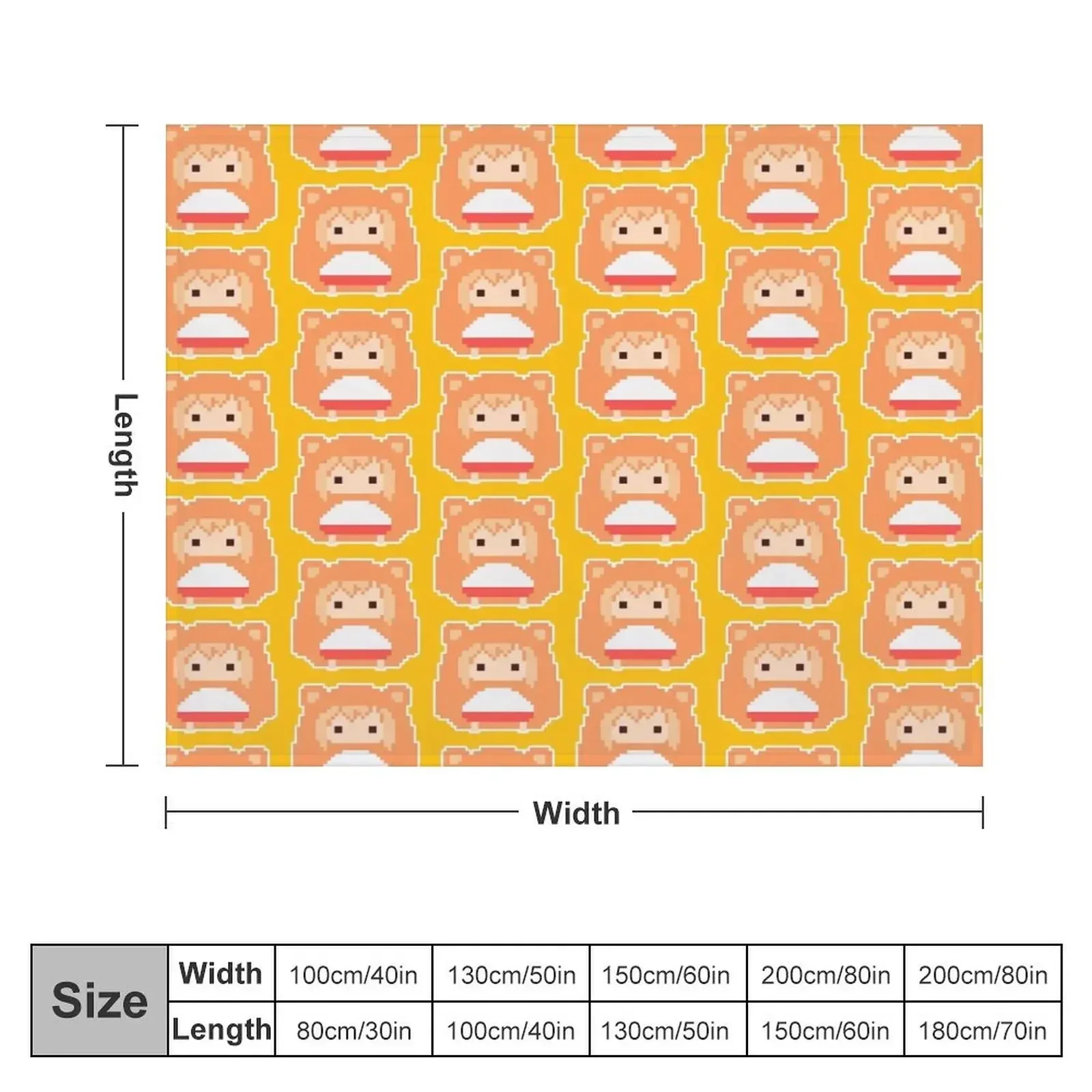 8bit Umaru Chan Throw Blanket Hairy Thermals For Travel Blankets