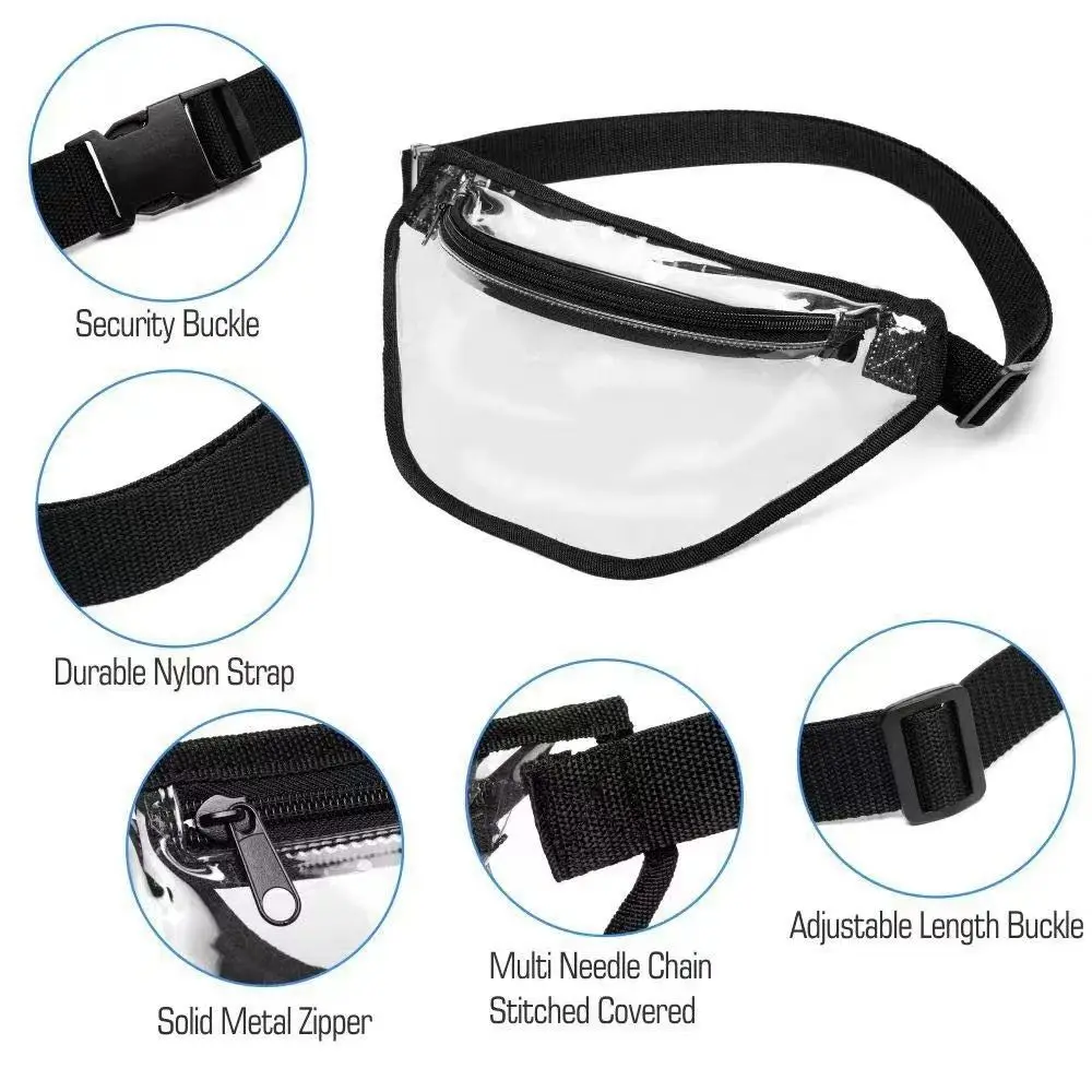 Fashion Waterproof Waist Pack Transparent PVC Waterproof Phone Pouch Waist Strap Fanny Pack Bag Floating Women Men for Swimming