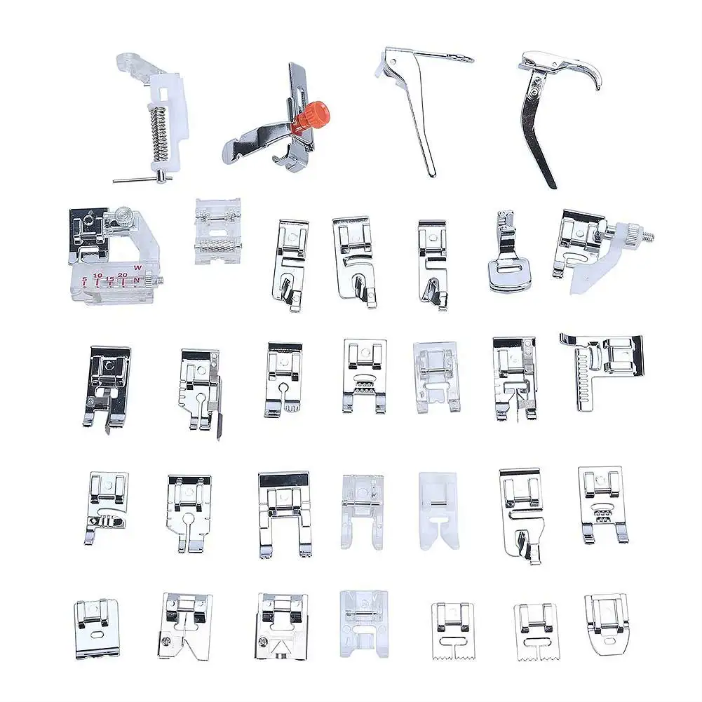 

32 шт. набор лапок для швейной машины многоразовые и легко хранить лапки для швейных машин с низким хвостовиком