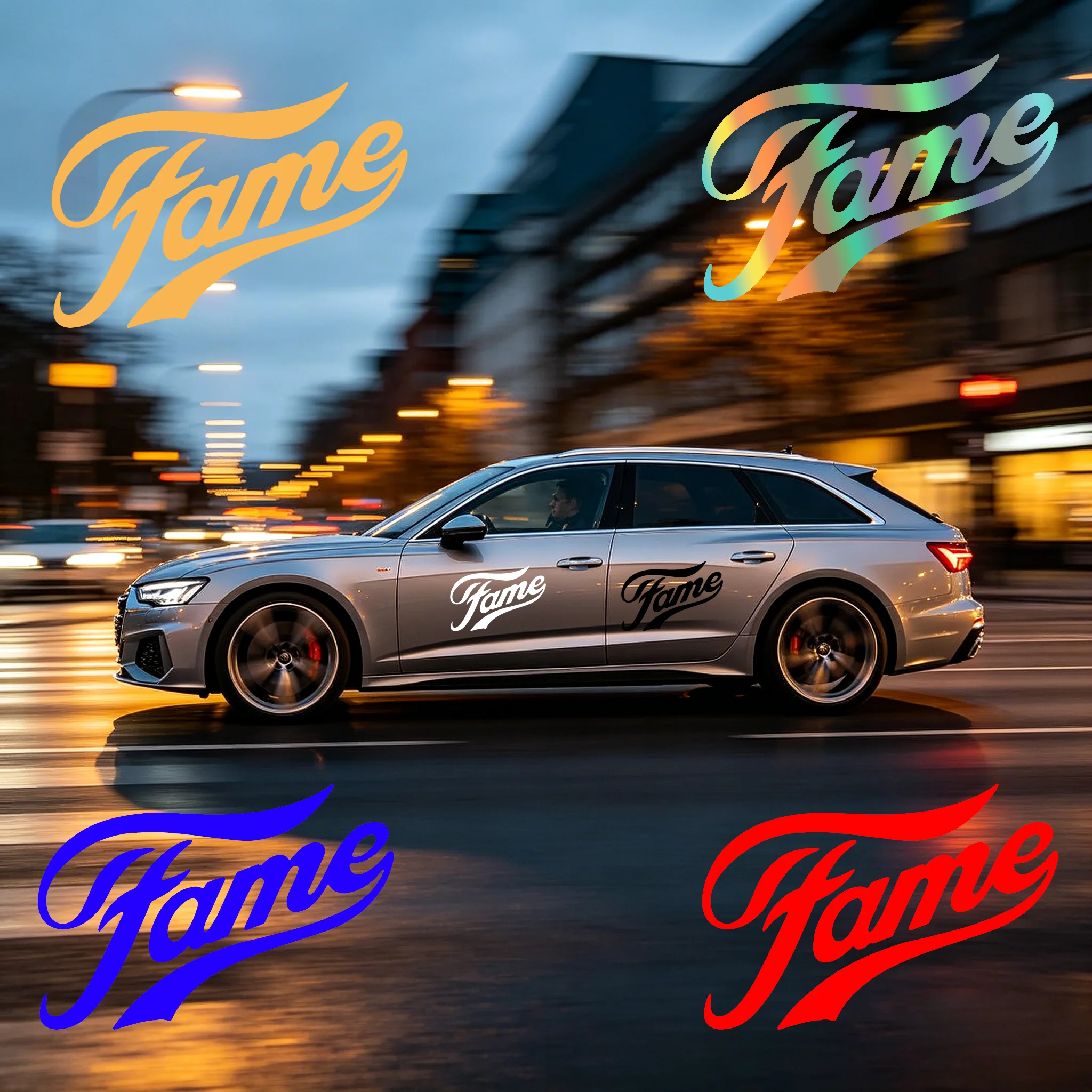 

Fame Vinyl Car Sticker, Waterproof & Auto Decal for Car Window, Bumper, Door, Laptop, Motorcycle - Fashion Letter Decoration