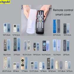 cltgxdd 1piece transparent silicone TV remote control protection box waterproof and dustproof storage bag, soft protective shell