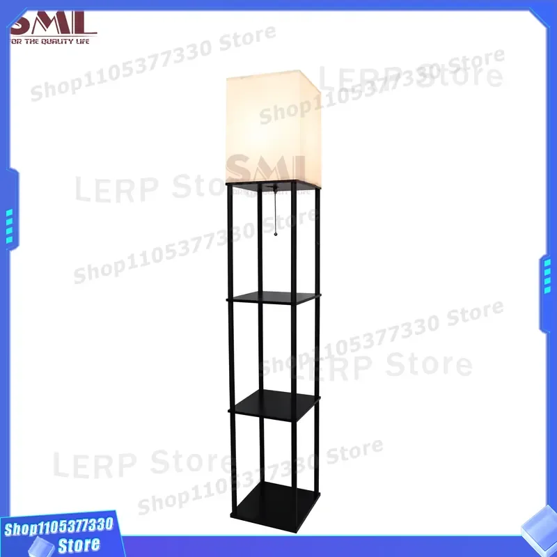 Modern Fabric Floor Lamp with Large Shade for Living Room Bedroom Reading Corner Decorative Standing Light Home Interior