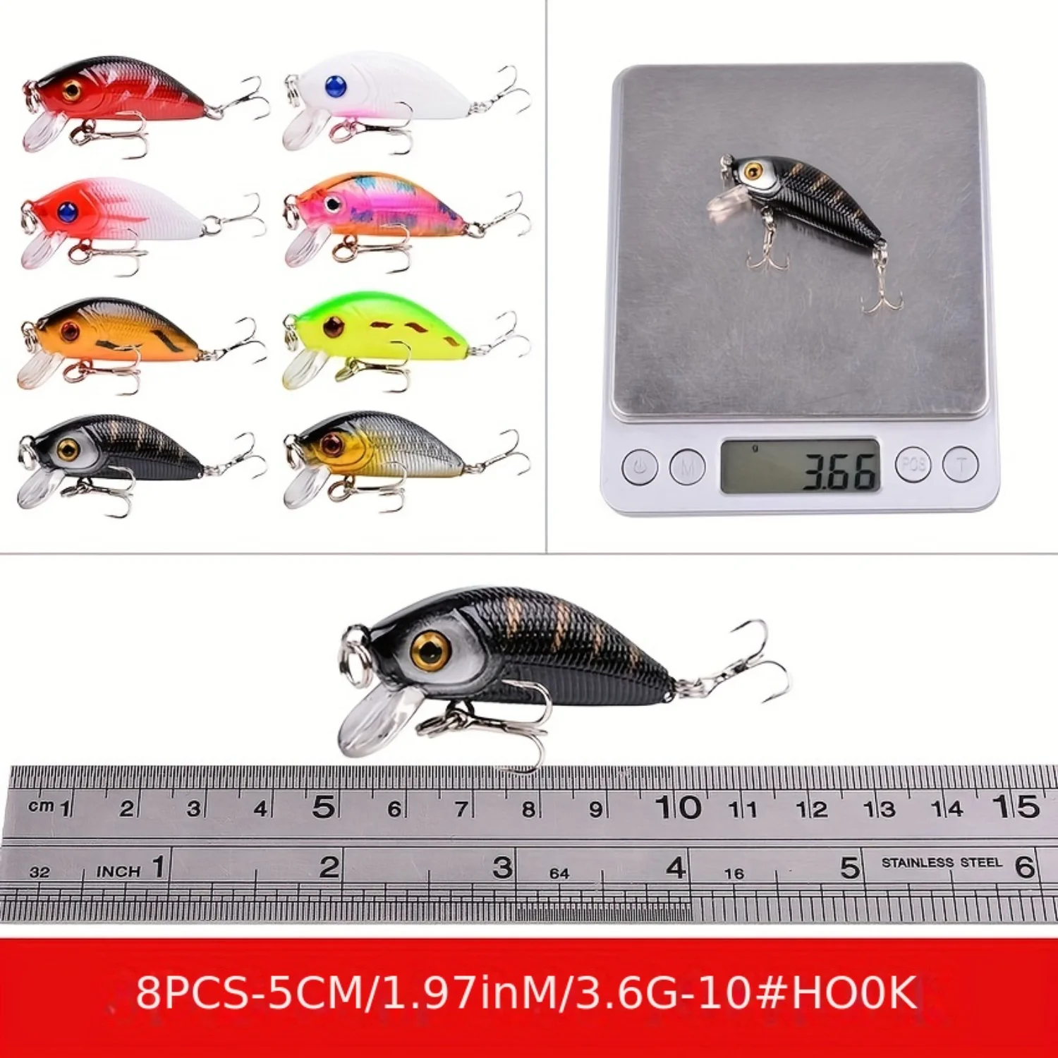 56pcs Premium Minnow Fishing Lures Kit - Hard Bait Plastic Tackle Crank Baits for Freshwater and Saltwater Fishing - Lifelike De