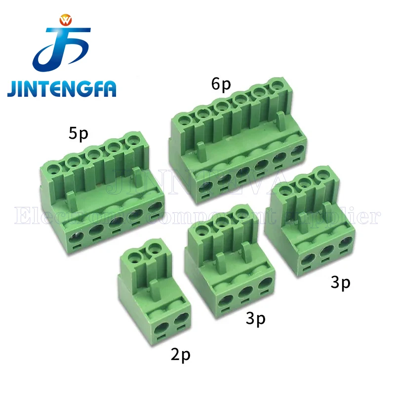 10PCS 2EDG 5.08mm KF2EDG 2P 3P 4P 5P 6/7/8/9P 10P 12P Straight Curved Pin Terminal Blocks Male Plug Female Socket Wire Connector