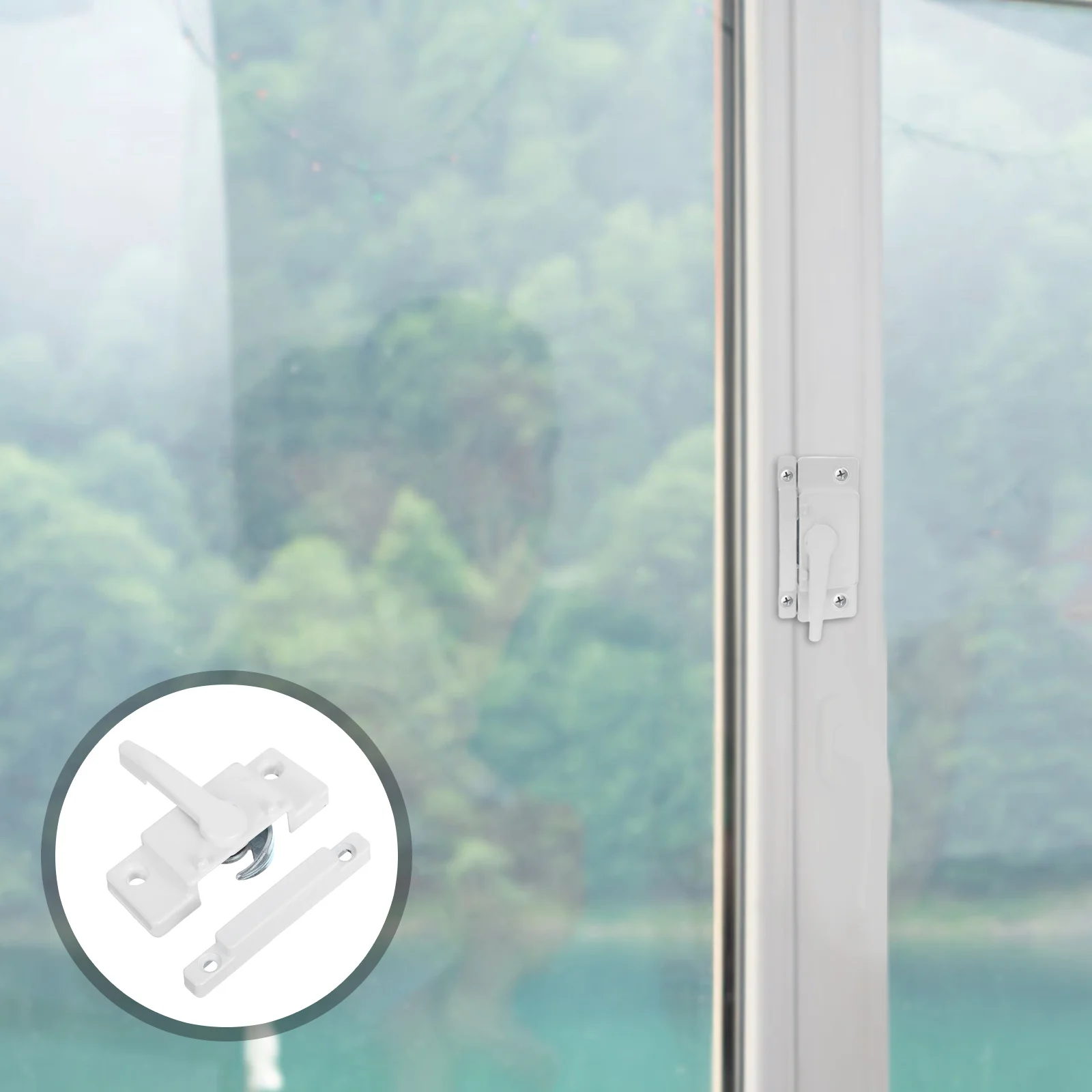 

2Pair Plastic Steel Window Locks White Cam Sash Locks Sliding Fixed Latch for Left Right Opening Horizontal Vertical Sliding