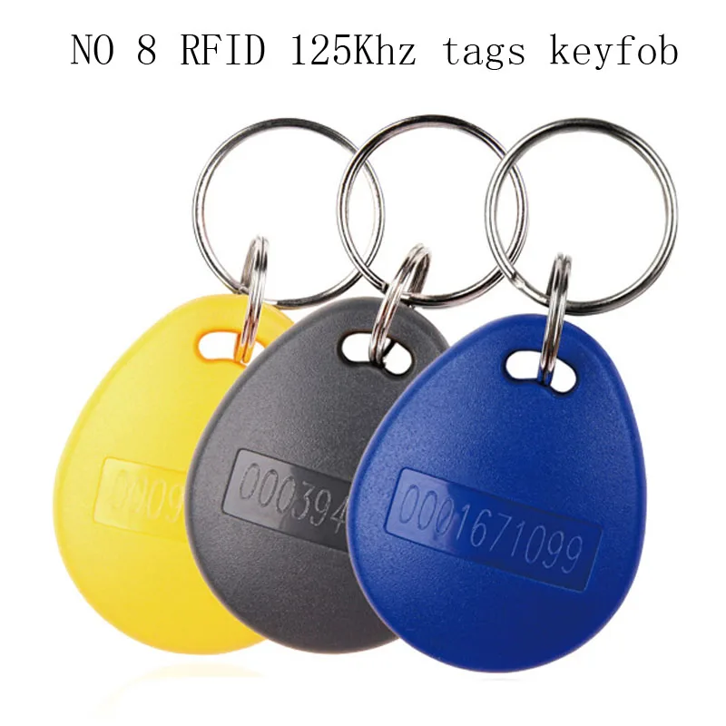 RFID 125Khz 태그 토큰, 읽기 전용 키, 125Khz Keyfobs, TK4100 EM4100 근접 RFID 액세스 제어, 스마트 ID EM 카드 키체인, 100PCs 