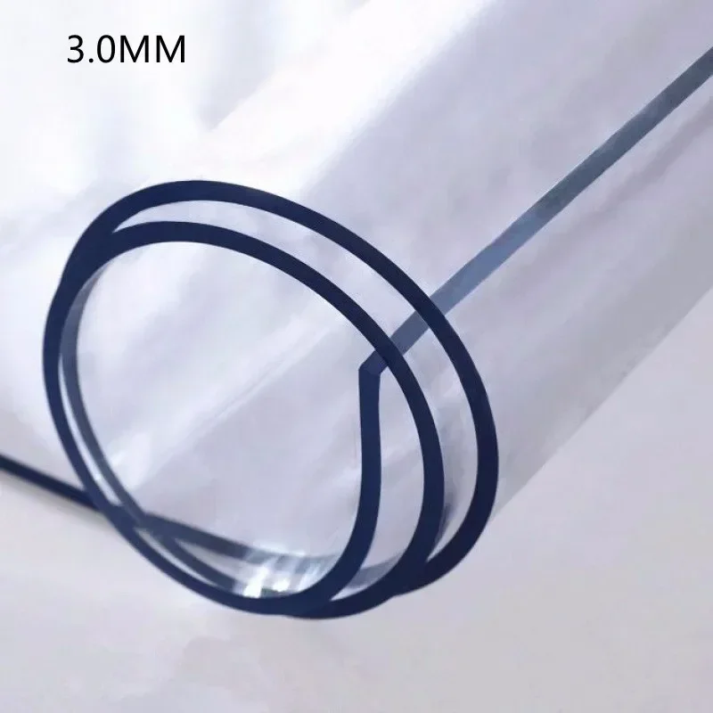Transparent PVC Tablecloth 3.0mm Thick Cover Protector Tablecloth Transparent Waterproof Tablew Oilproof Table Covers Home