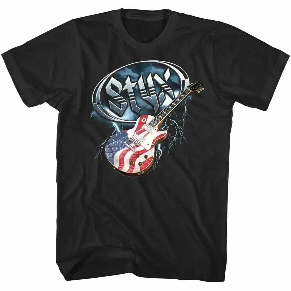 Vintage Styx Dennis Deyoung USA Guitar Cotton Black Unisex S-4XL Shirt J861