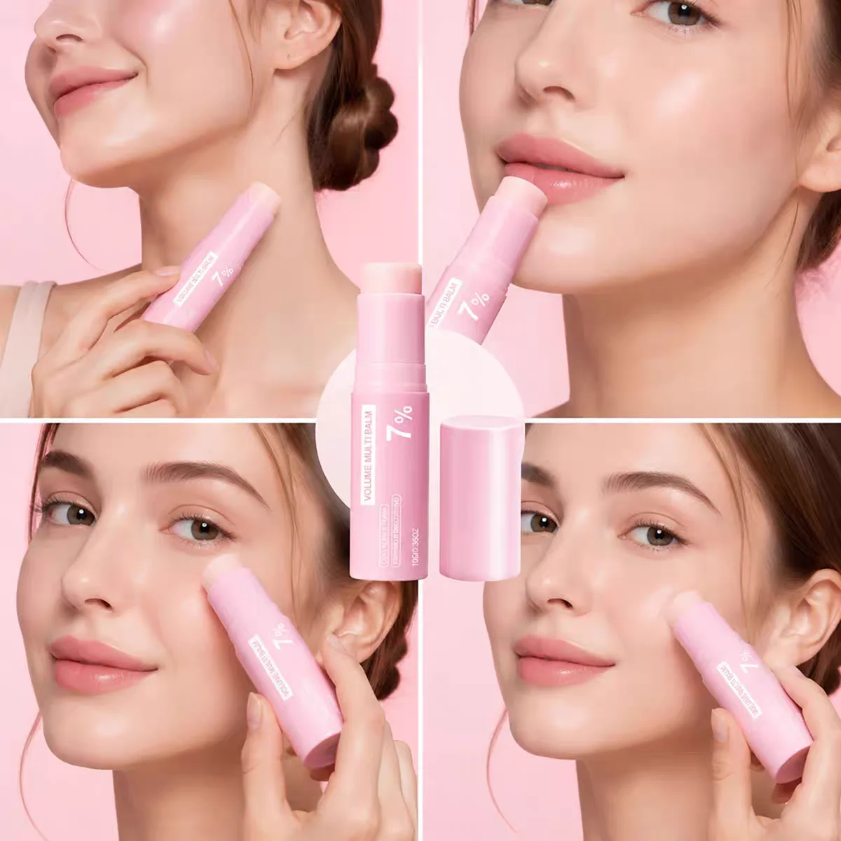 Korean Collagen Volume Multi Balm Stick Eye Lip Face Neck Skin Hydrating Plumping Stick Smoothing Fine Lines Wrinkle Moisturizer