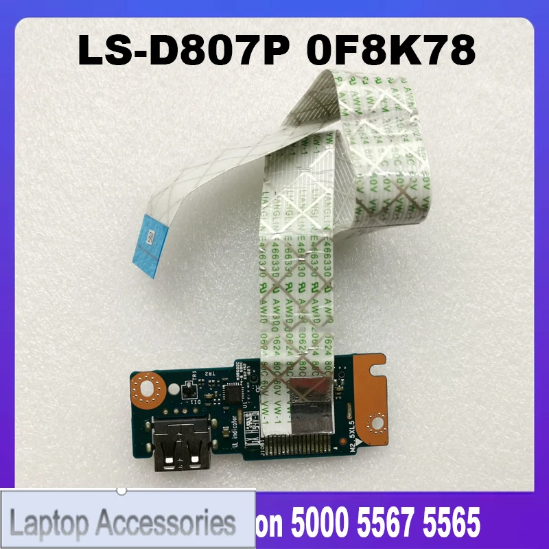 0F8K78 LS-D807P New Original For DELL Inspiron 5000 5567 5565 Laptop USB Card SD Reader IO Board CN-0F8K78 F8K78 High Quality