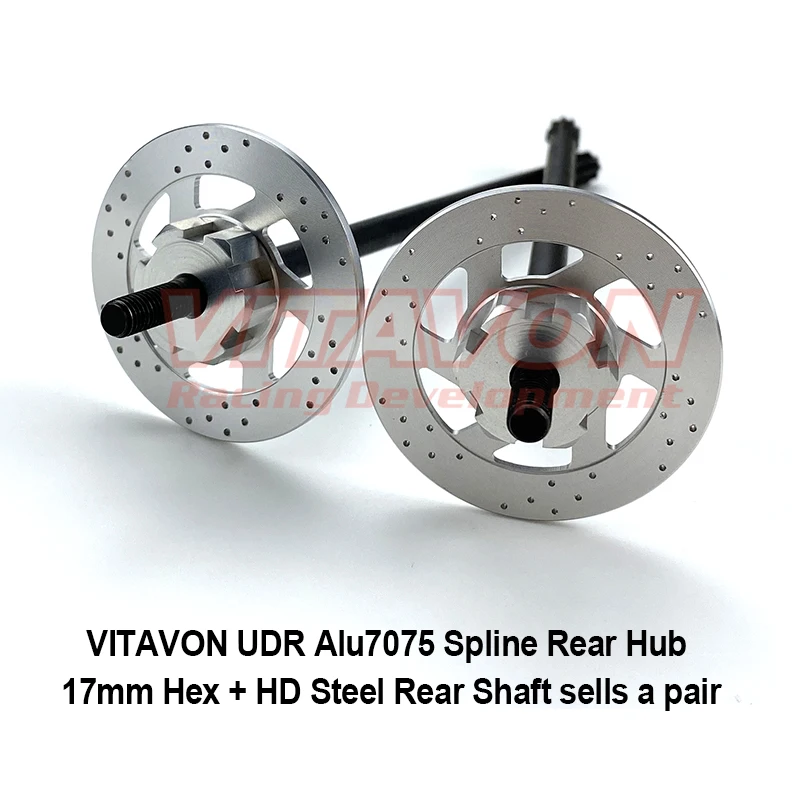 VITAVON Alu7075 Spline Rear Hub 17mm Hex + HD Steel Rear Shaft sells a pair for TRAXXAS UDR